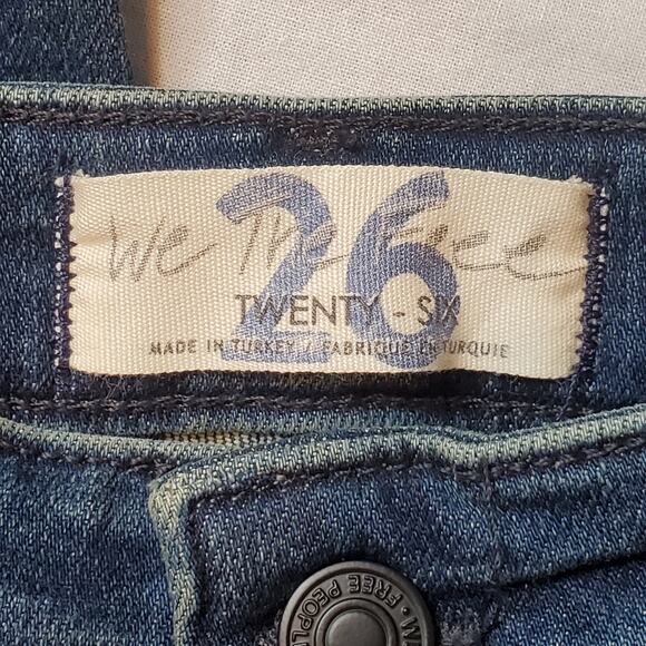 Free People We the Free Womens Size 26 Sabrina Distressed Skinny Jeans Blue - Picture 7 of 9